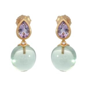 Ohrhänger Rosegold 585 mit Amythest & Brillanten