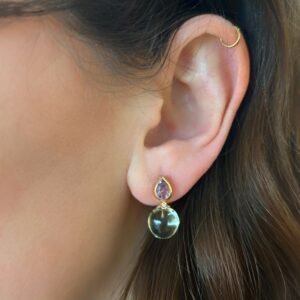 Ohrhänger Rosegold 585 mit Amythest & Brillanten – Bild 2