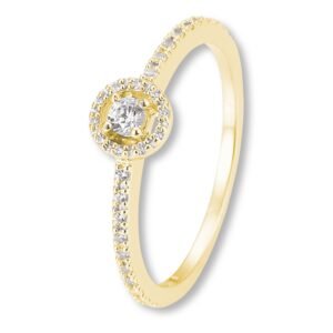 Verlobungsring, Gelbgold, Brillanten, Pavé, Goldwerkstatt, Schmuck und Trauringe, Neuötting