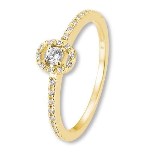 Verlobungsring, Gelbgold, Brillanten, Pavé, Goldwerkstatt, Schmuck und Trauringe, Neuötting