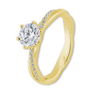 Verlobungsring, Gelbgold, Brillanten, Pavé, Goldwerkstatt, Schmuck und Trauringe, Neuötting