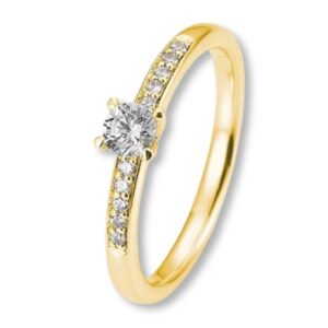 Verlobungsring, Gelbgold, Platin, Brillanten, Pavé, Goldwerkstatt, Schmuck und Trauringe, Neuötting