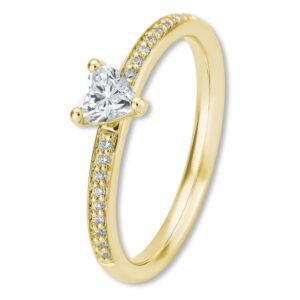 Verlobungsring, Herz, Pavé, Weißgold, Gelbgold, Roségold, Heiratsantrag, Brillant, Goldwerkstatt, Schmuck & Trauringe, Neuötting, Mühldorf am Inn, Verlobung