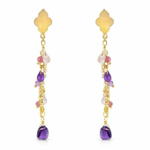 Ohrhänger, Silber 925, vergoldet, Amethyst, Rosenquarz, Ohrringe, Ohrschmuck, Goldwerkstatt, Schmuck und Trauringe, Neuötting, Altötting