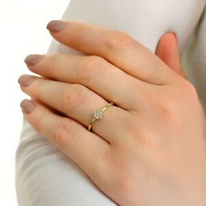 Ring, Verlobungsring, Goldring, Gelbgold, Zirkonia, Goldschmuck, Goldwerkstatt, Schmuck und Trauringe, Neuötting, Altötting